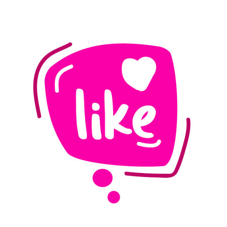 Like. Speech Bubble. Hand drawn doodle speech bubbles.のイラスト素材