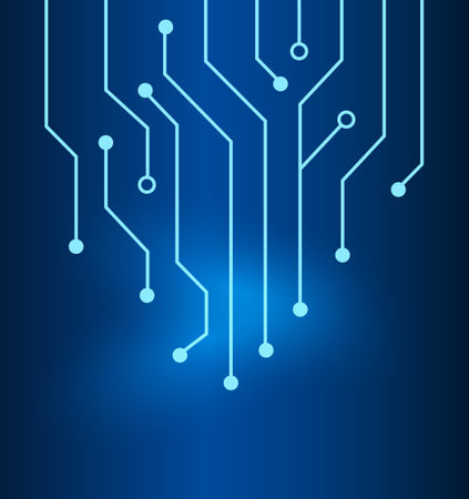 Dark Blue electronics background with line. circuit boardのイラスト素材
