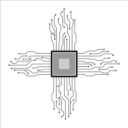 Vector circuit board pattern for background technology.のイラスト素材