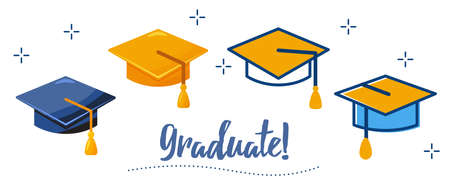 Students cap, Icon vector. Sign education Graduationのイラスト素材