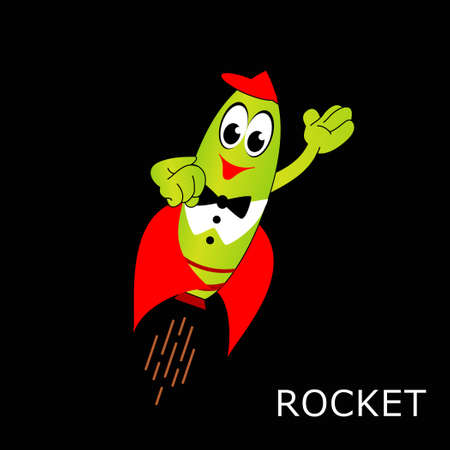 ogos rocket for start-up Business. cute cartoon rocket space ship.のイラスト素材