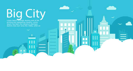 Big City landscape. Can use it as a background for a presentation or bannerのイラスト素材