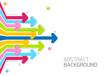 Abstract financial background with rainbow arrows going right.のイラスト素材