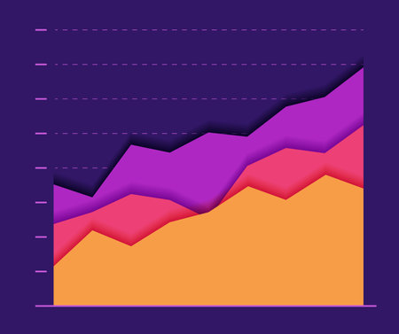 Abstract chart with three line moving up. concept profit growth.のイラスト素材