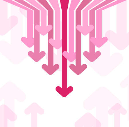 Arrows move to down. Concept failure. Abstract backgroundのイラスト素材
