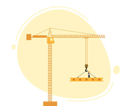 concept of building house, business or website. Tower craneのイラスト素材