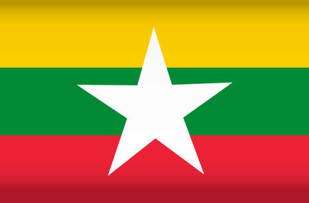 Vector flag of Myanmar. Color symbol isolatedのイラスト素材