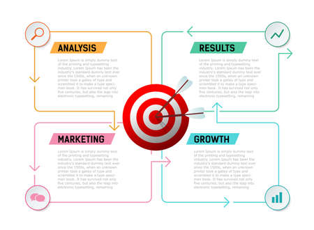 target goals Business. analysis, growth, result, marketing. Arrowsのイラスト素材