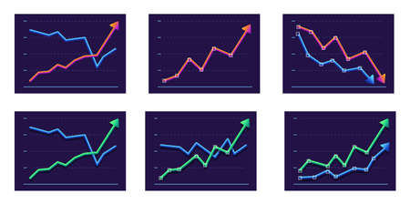 Abstract chart with two arrows moving up and down. Modern designのイラスト素材
