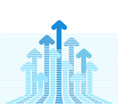 Abstract financial background with blue arrows going up. Concept economy profit.のイラスト素材