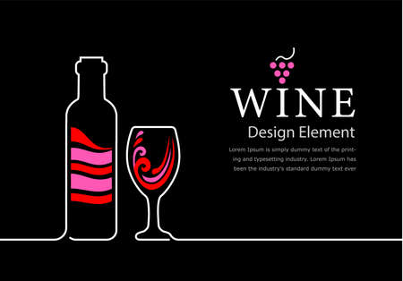 Design Wine list for Restaurant, bar or alcoholic store. Full Bottle wine.のイラスト素材