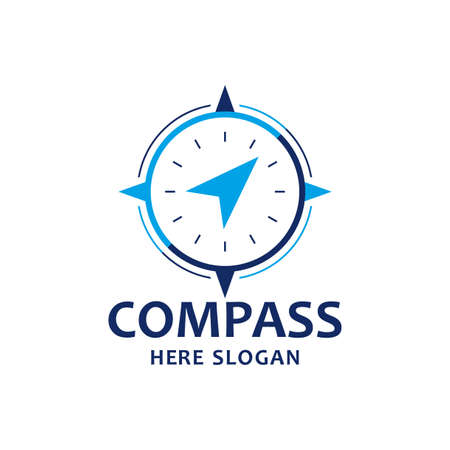 Compass icon design template. Vector illustration on whiteのイラスト素材