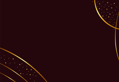 Vector red abstract background. Dark background with golden thin lines and glareのイラスト素材