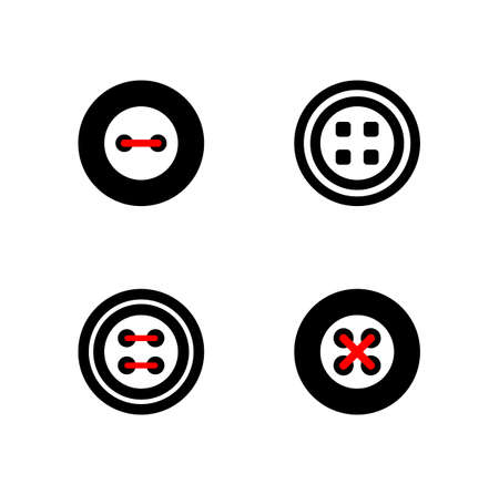 Red and black buttons sign. concept for embroideryのイラスト素材
