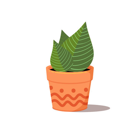 House plants in pot. Trendy plants in flat style.のイラスト素材