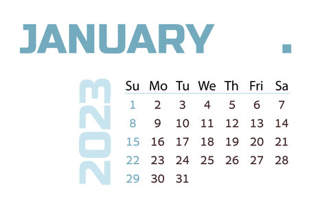 Calendar for the month of January 2023. calendar for businessのイラスト素材