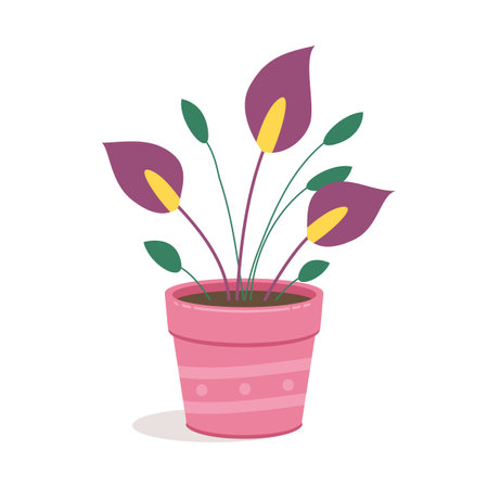 House flower in pot. vector illustration isolatedのイラスト素材