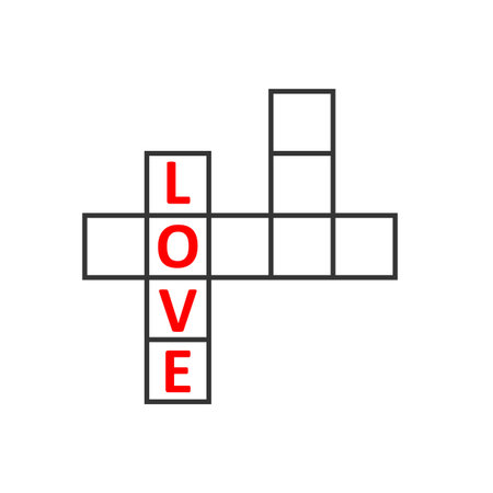 Crossword puzzle with the word love and empty cells to fill in.のイラスト素材