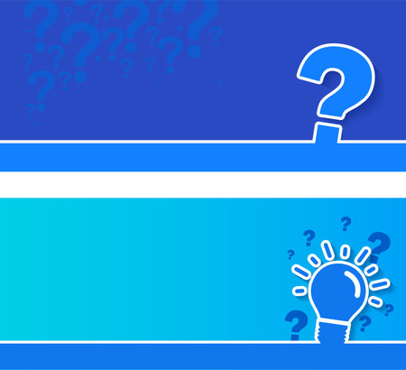 light bulb and Question mark on blue background. Creative thinking ideasのイラスト素材