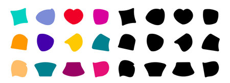 Set of abstract random shapes, badge or spot.のイラスト素材