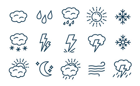 sun rain snow. moon cloud Lunaのイラスト素材