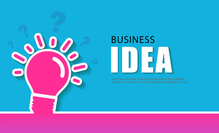 text business idea. abstract light bulb on . creativeのイラスト素材