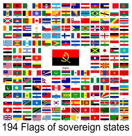 Angola, collection of vector images of flags of the world. Vector graphics.のイラスト素材