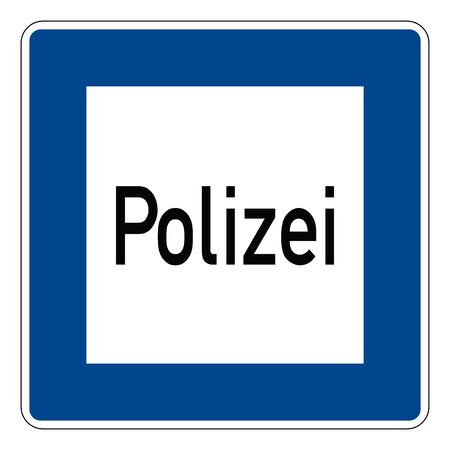Branch of police. Road sign of Germany. Europe. Vector graphics.のイラスト素材