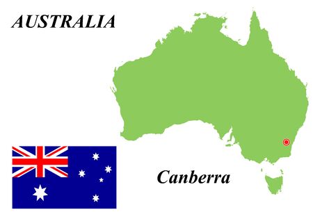 Vector map of Australia with the capital. On white background.のイラスト素材
