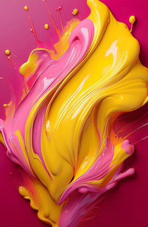 close up of a paint splash on color backgroundの素材