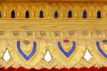 Traditional Thai style pattern decorative, stucco gold paint in temple,Thailand.