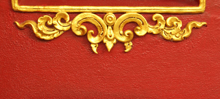 Traditional Thai style pattern decorative, stucco gold paint in temple,Thailand.の写真素材
