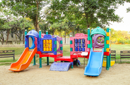 Children playground in parkの写真素材
