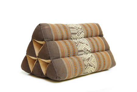 Tradition native Thai style pillow on white backgroundの写真素材