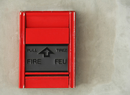 Fire warn box on the wallの写真素材