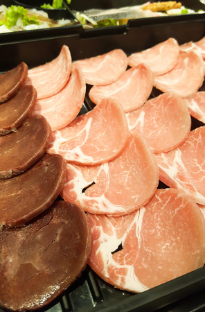 Pork meat and liver Slide grill styleの写真素材