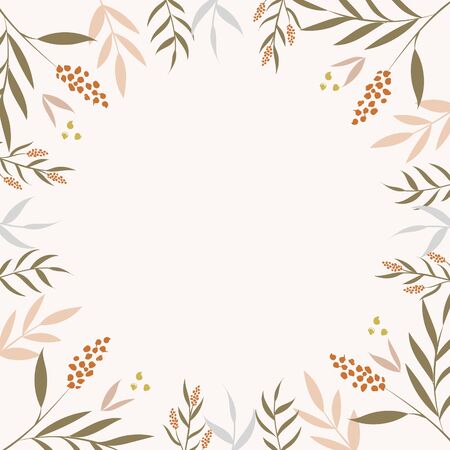 Vector background with tropical leaves. Tropical background. Tropical frameのイラスト素材