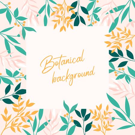 Vector background with leaves. Botanical backgroundのイラスト素材