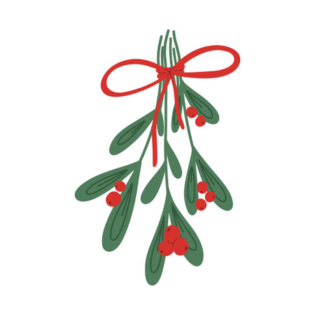 Hand draw Christmas floral elements.Winter plants.Decor for New Year and christmas.のイラスト素材