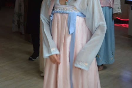 Wedding dress of bride and groom. Bride and groom wear wedding dress.の写真素材