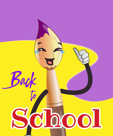 back to school. Kawaii brush.のイラスト素材