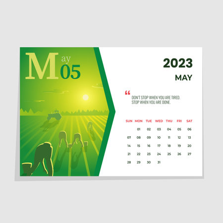 Calendar horizontal wall. The month of Mayのイラスト素材