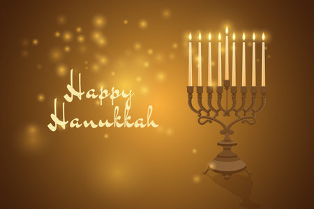Hanukkah holiday. Candles and congratulations.のイラスト素材
