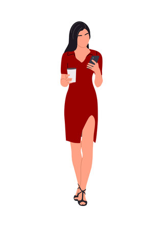 Young Business woman vector illustration on white.のイラスト素材