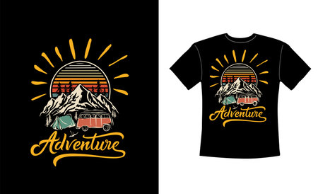 Summer camping t shirt design vector illustration.のイラスト素材
