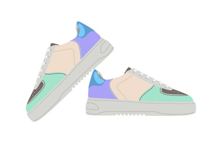 Fashion sneakers vector art illustration on white.のイラスト素材
