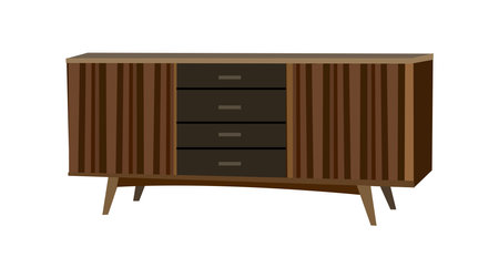 Wooden chest of drawers for living room or bedroomのイラスト素材