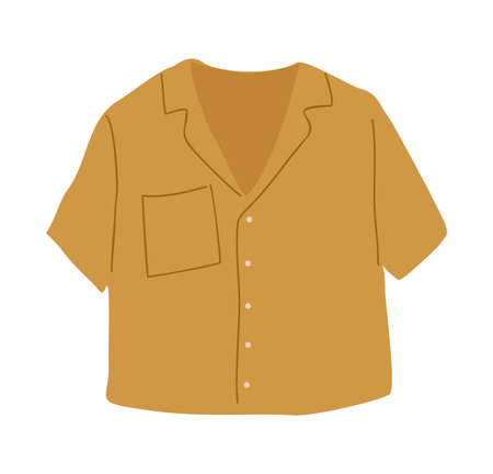 Casual yellow shirt, modern womans summer garment.のイラスト素材