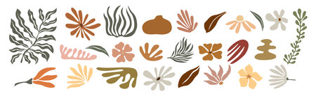 Set of hand drawn abstract shapes and elements.のイラスト素材