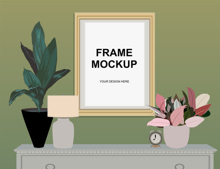 Frame mockup for photo, wall art, print, poster.のイラスト素材